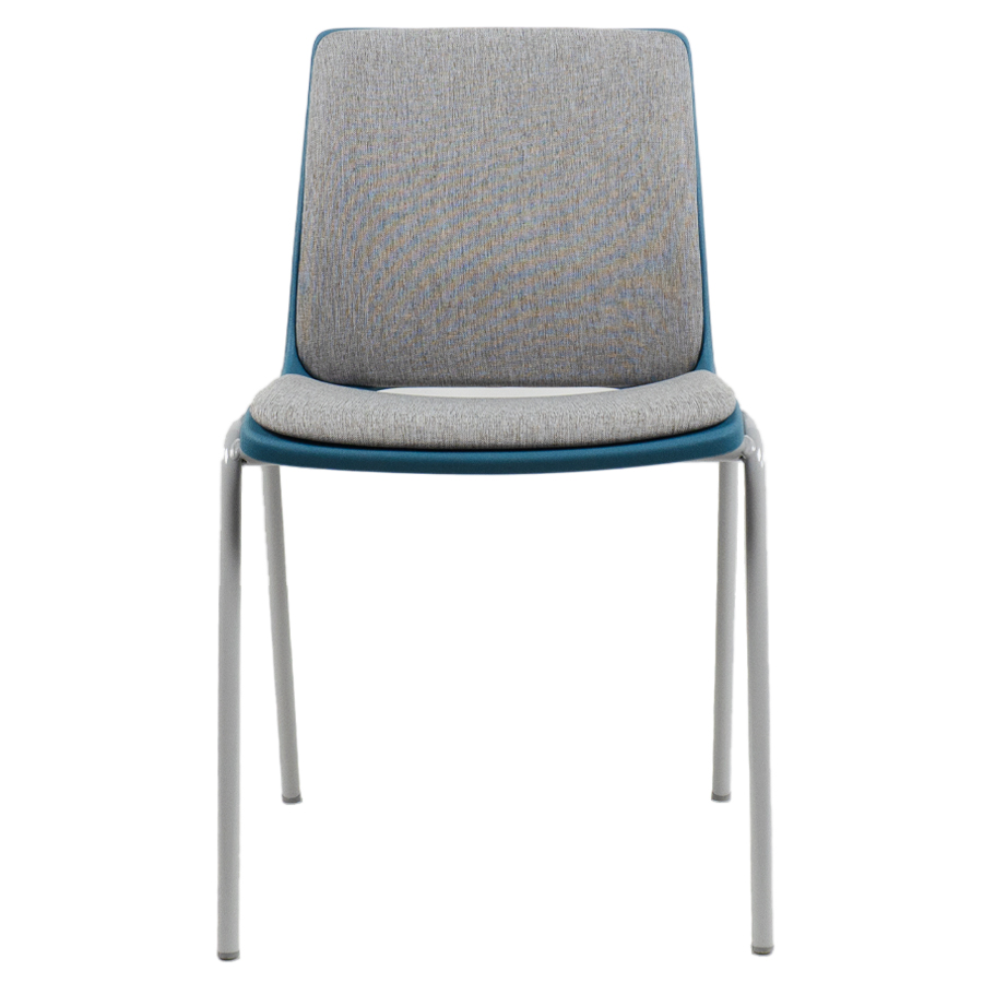 Profim Ana Sitz und Rücken gepolstert | Stoff Nexus hellgrau | Schale Teal blue | Gestell Misty grey