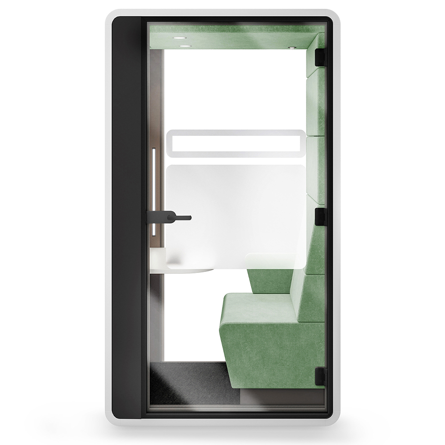 Hushoffice Telefonbox Hushhybrid mit Privatsphäre-Aufkleber