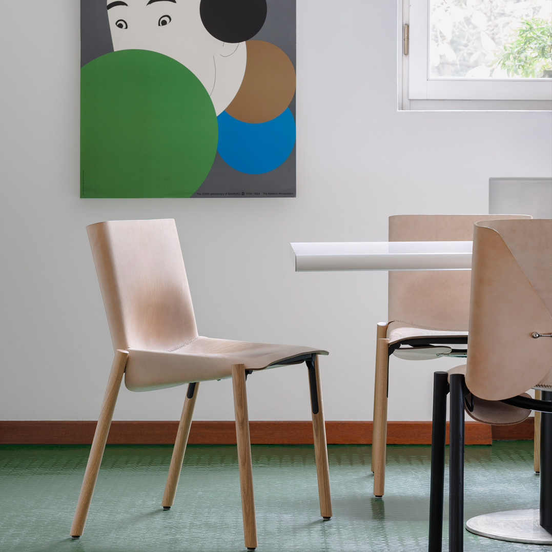Kristalia 1085 Edition Designstuhl Leder schwarz