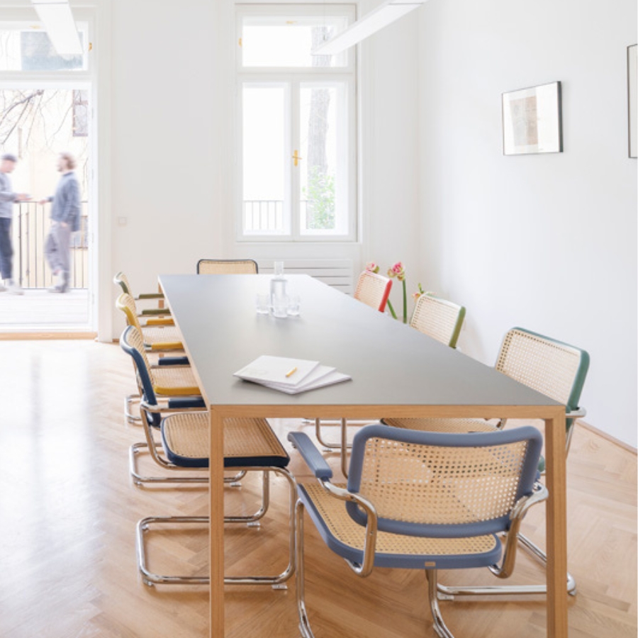 THONET S 64 V | Konfigurator Buche farbig gebeizt | Stahlrohr-Freischwinger | Gestell verchromt
