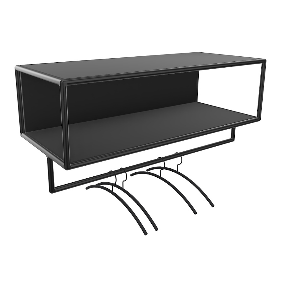 Bosse >Garderobe Black Edition Breite 100 cm in Melamin Schwarz