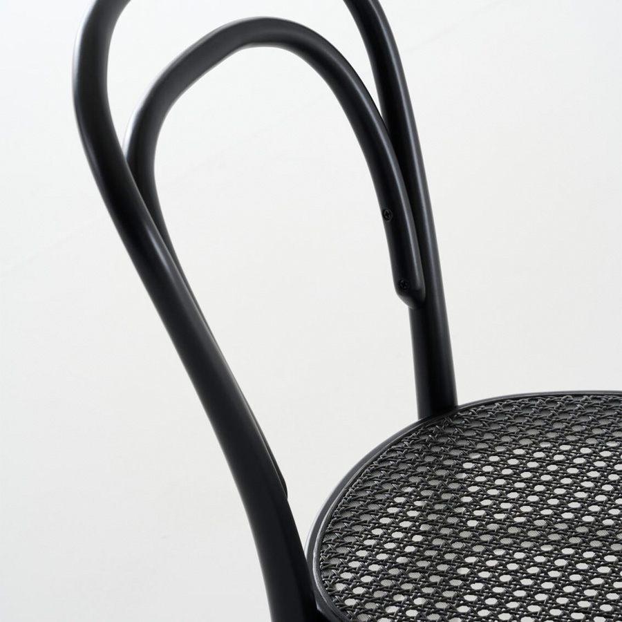 THONET 214 Bugholzstuhl Dark Melange | Rohrgeflecht-Sitz | Buche schwarz gebeizt