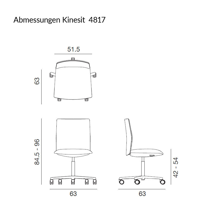 Arper KINESIT 4852 Bürostuhl niedrige Rückenlehne