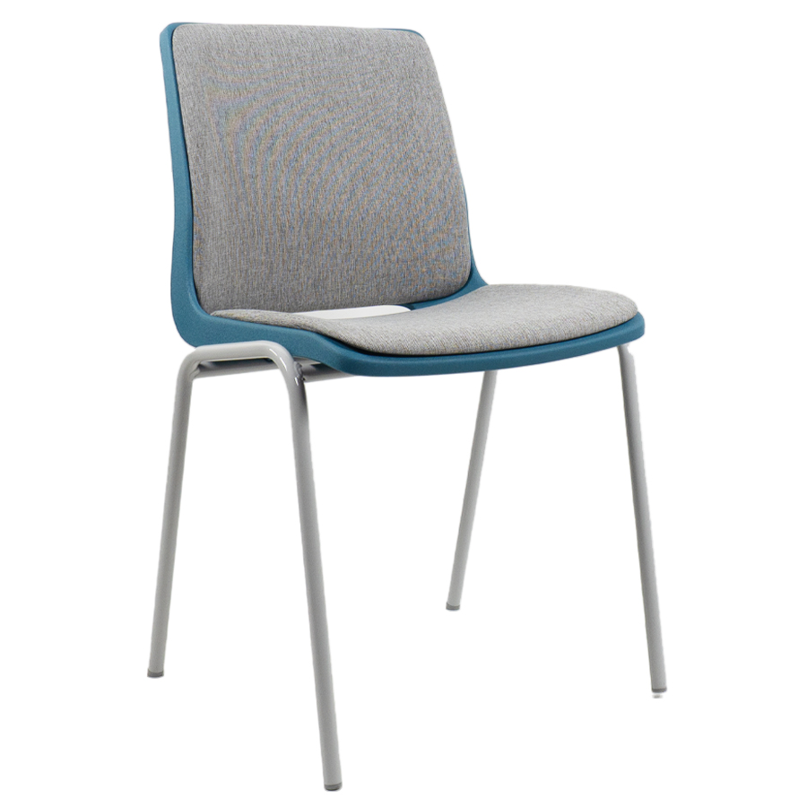 Profim Ana Sitz und Rücken gepolstert | Stoff Nexus hellgrau | Schale Teal blue | Gestell Misty grey