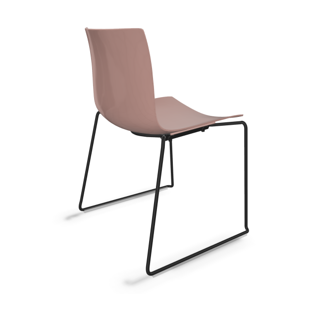 arper catifa 46 0278 rosa mit Gestell schwarz