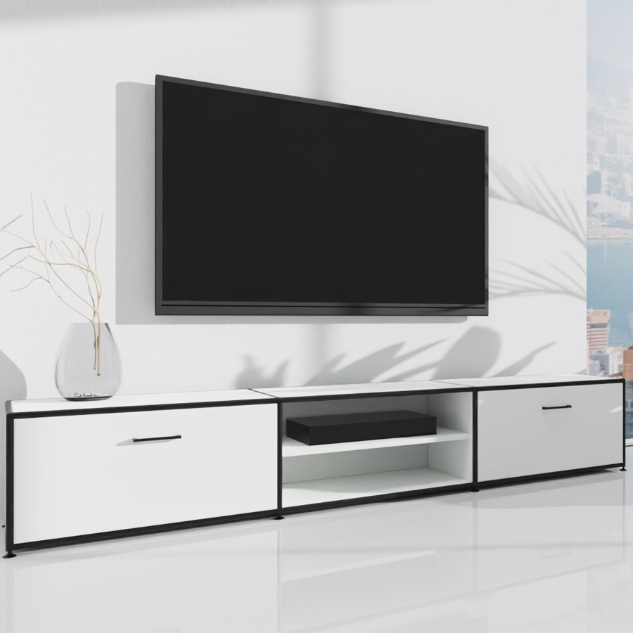 BOSSE TV-Lowboard mit zwei Klappen und einem Holz-Fachboden 240 cm