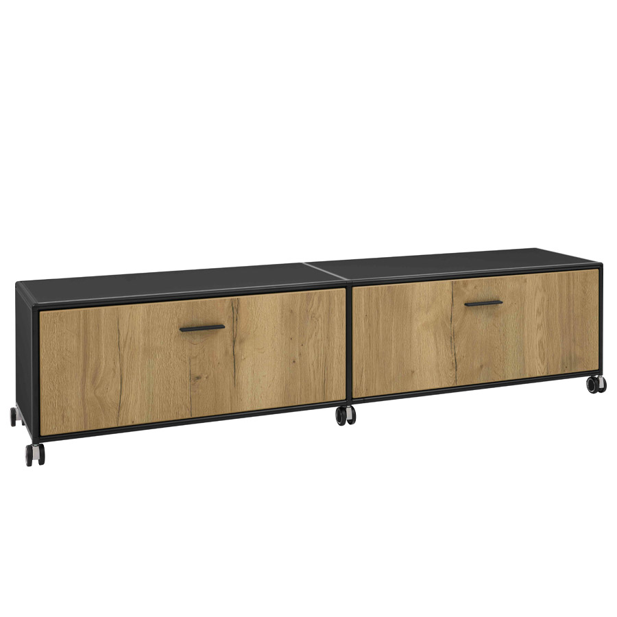 Bosse Solutions TV-Board auf Rollen | Klappen | Black Edition