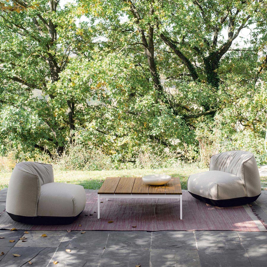 Kristalia be-Easy | Gartentisch | Couchtisch | Slatted mit Teakholz Platte | Konfigurator