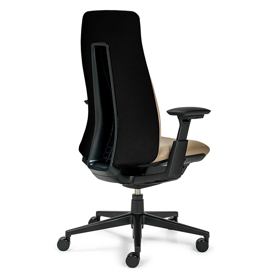 HAWORTH Fern Leder 1126 - Kunststoffteile schwarz - Gestell Alu schwarz
