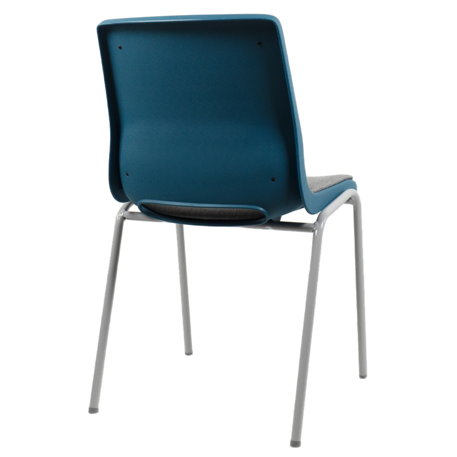 Profim Ana Sitz und Rücken gepolstert | Stoff Nexus hellgrau | Schale Teal blue | Gestell Misty grey