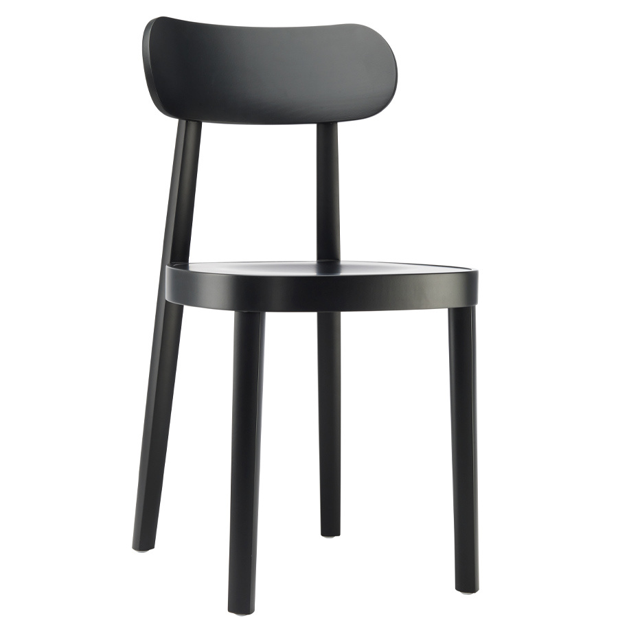 THONET 118 M Holzstuhl mit Muldensitz Buche gebeizt schwarz