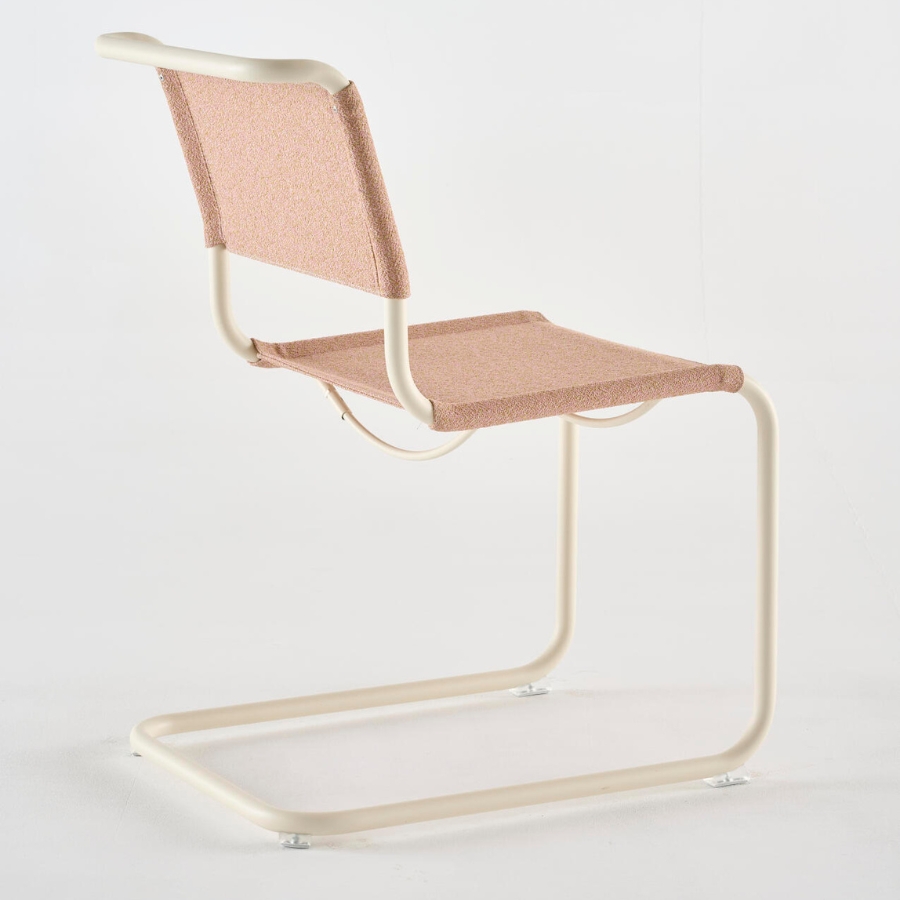 THONET Stahlrohr-Freischwinger S 33 V | Gestell perlweiß | Stoffgewebe | Konfigurator