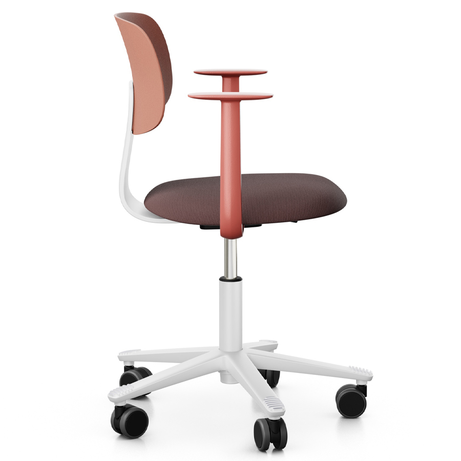 HAG Tion 2140 Bürostuhl mit Armlehnen | Sitz Stoff Select kastanie | Farbkombination Blush rose und weiß