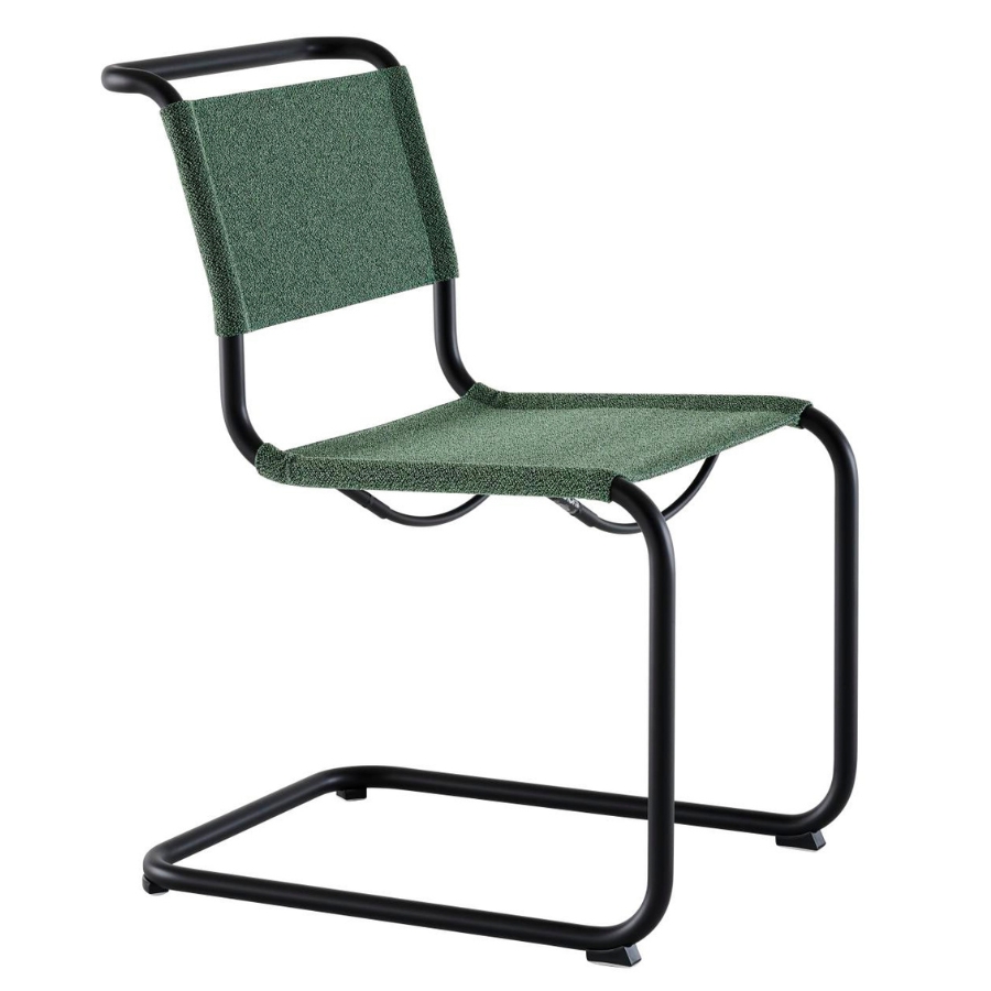 THONET Stahlrohr-Freischwinger S 33 V | Gestell schwarz | Stoffgewebe | Konfigurator