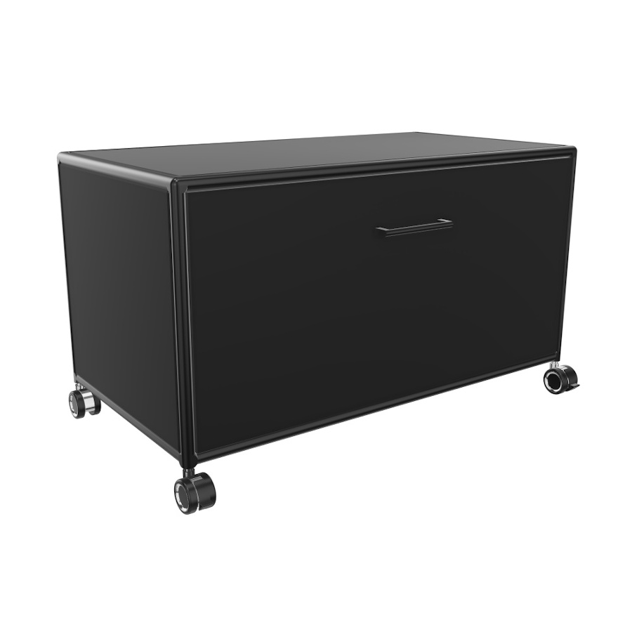 Bosse TV-Board Black Edition 1 OH melamin schwarz Breite 80 cm mit Klappe