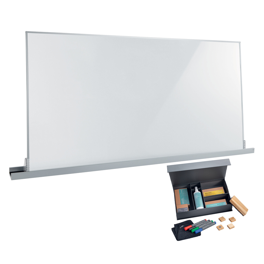 SIGEL Meet up Bundle Whiteboard mit Wandschiene und Gratis Toolbox