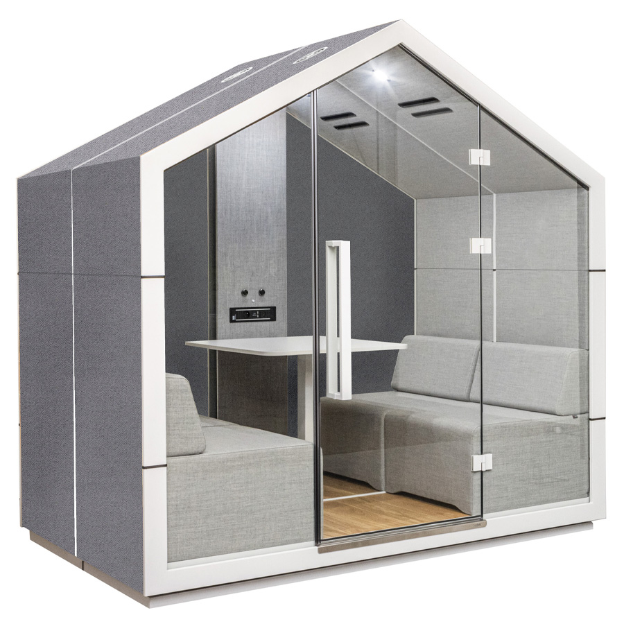 Bejot Treehouse TH4 Akustikkabine für 4 Personen konfigurierbar mit Außen Stoff Fenno 004 und Innen Stoff Fenno 005